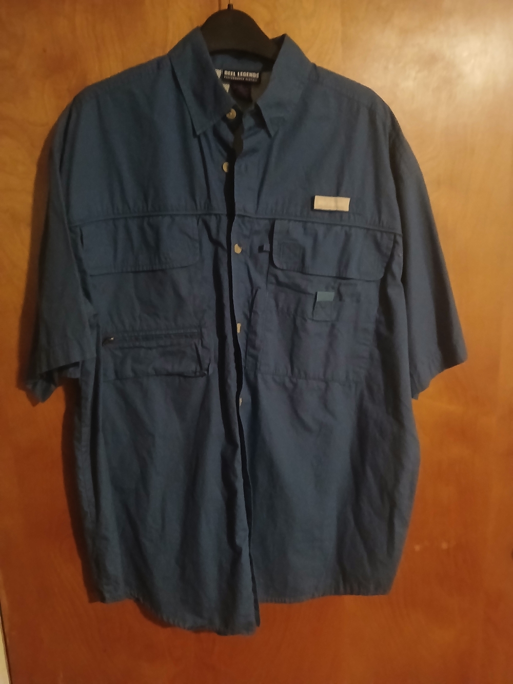 Reel Legends Short Sleeve Fishing Shirt in Blue Size Small